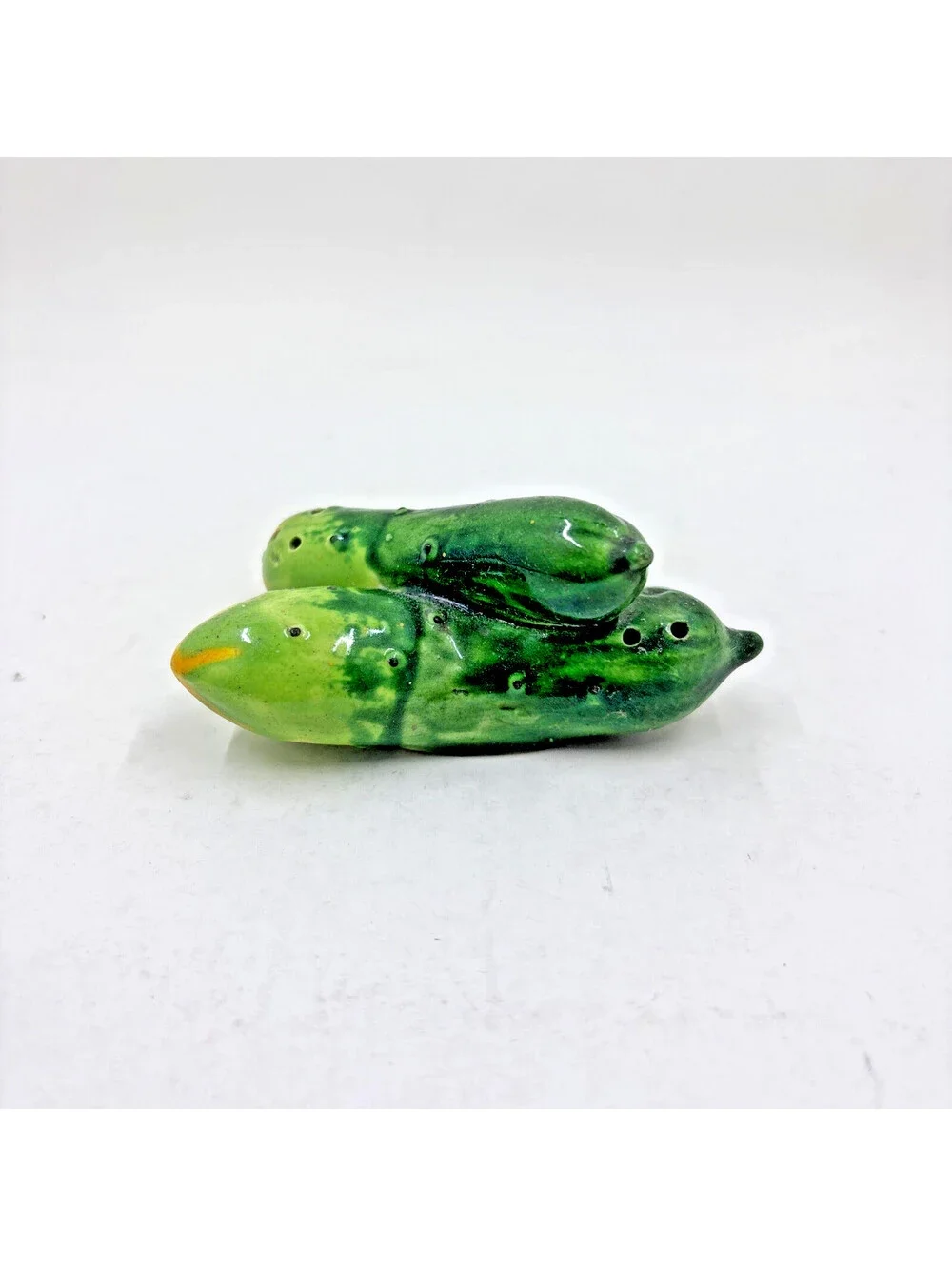 Vintage MCM One Piece Cucumber Zucchini 2-in-1 Salt & Pepper Shakers